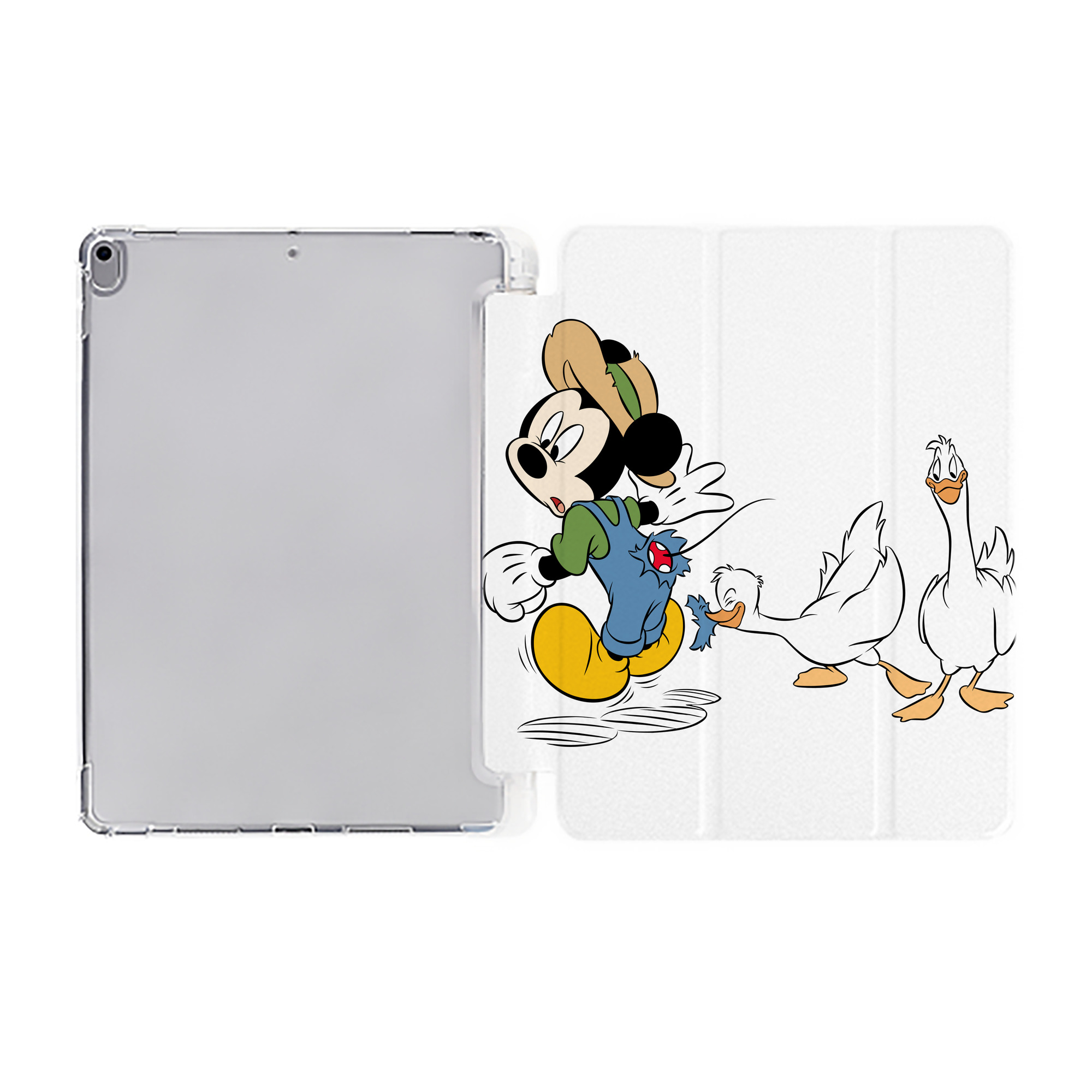 （画像用） ミッキーマウス Mickey Mouse IPad ケース ペン収納付き 三つ折りスタンド PUレザー×シリコン 対応機種9.5/10.5/10.9インチ